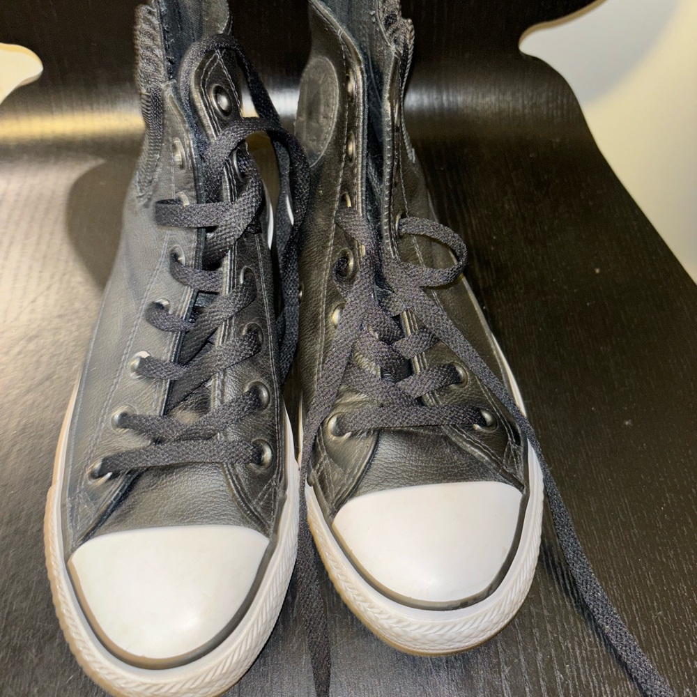 Converse Black High-Tops with White Accents